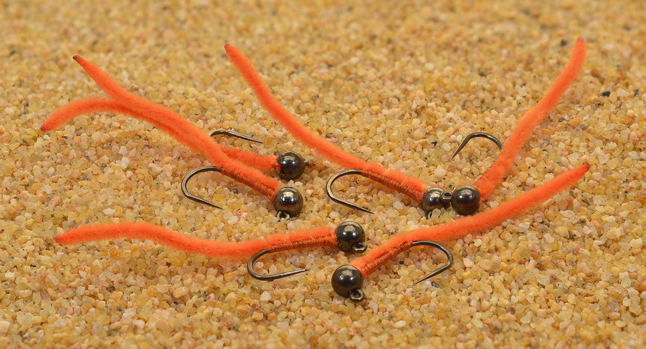 Region Fishing orange San Juan Worm Jig Head, showing jig hook design for reduced snags and better hookups