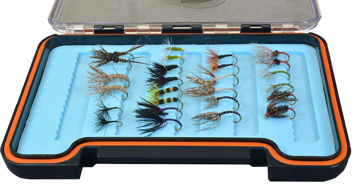 Region Fishing Tenkara flies assortment in a silicone box for organized storage