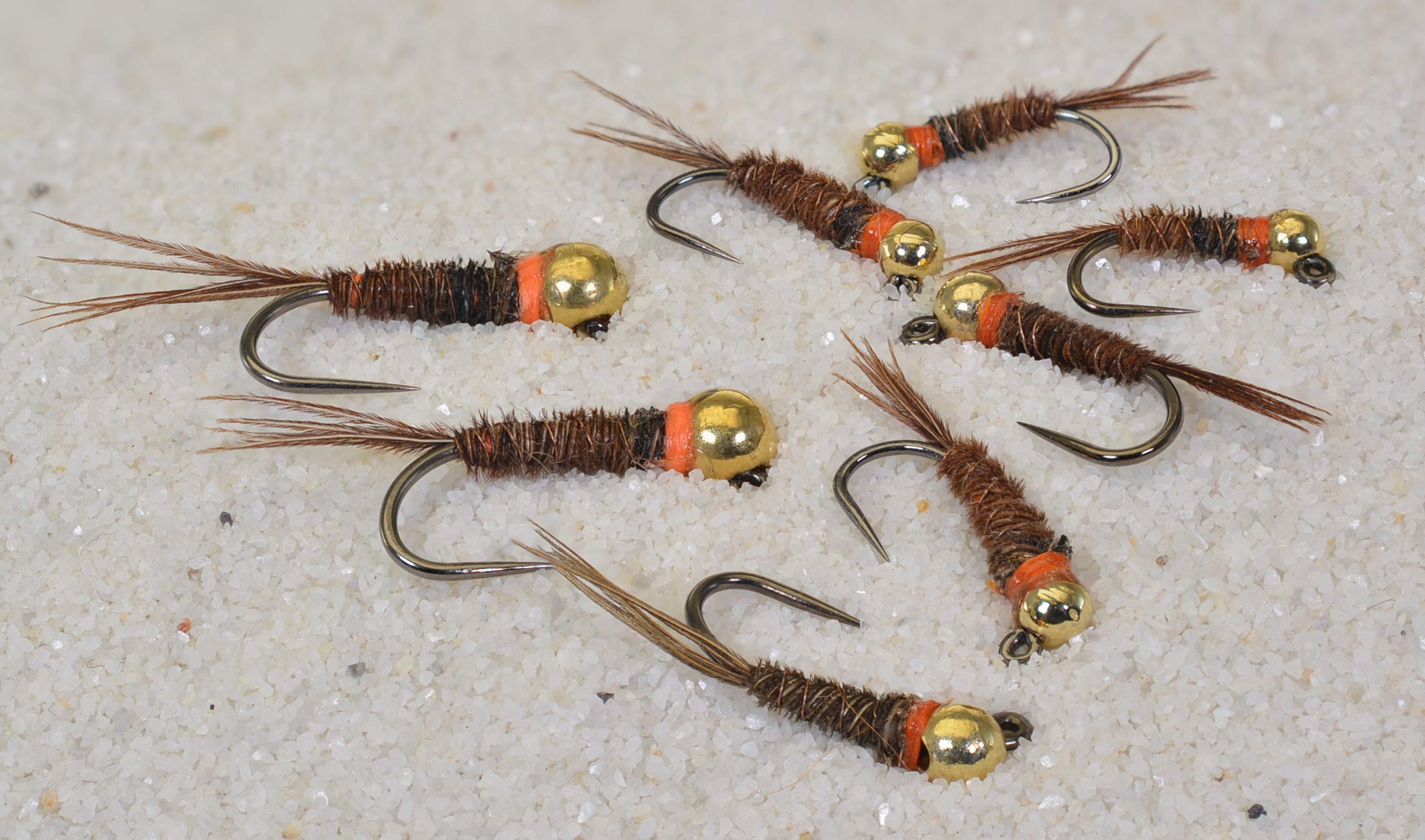 Region Fishing tungsten bead hot spot pheasant tail jig fly for euro-nymphing depth and drift improvements
