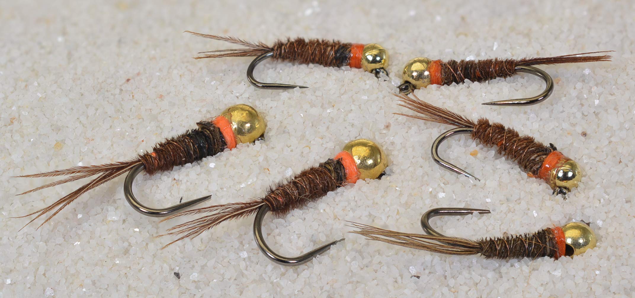 Region Fishing Tungsten Bead Hot Spot Pheasant Tail jig fly, sinks quickly for nymphing.