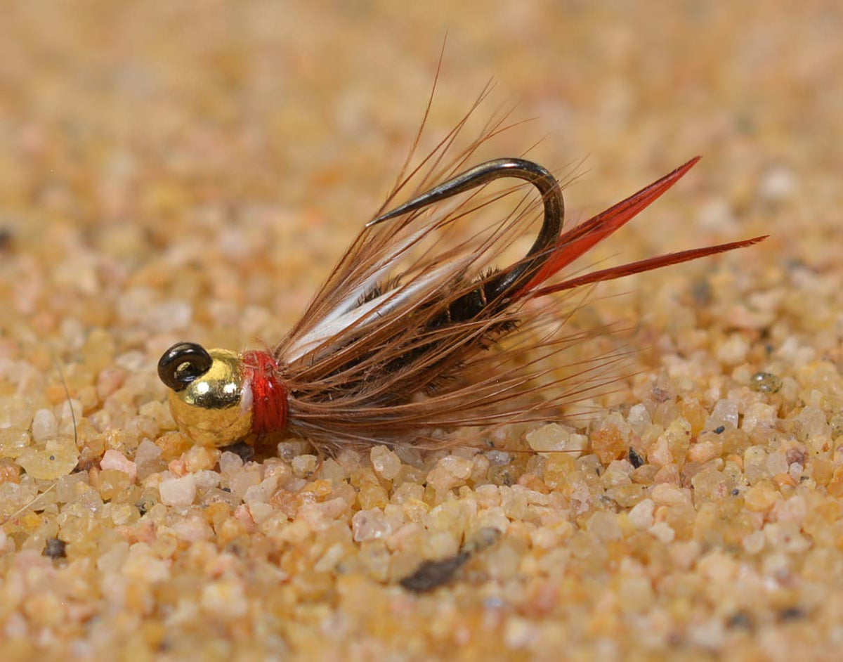 Region Fishing tungsten jigged Prince Nymph on Hanak hook enhances depth control and snag resistance.