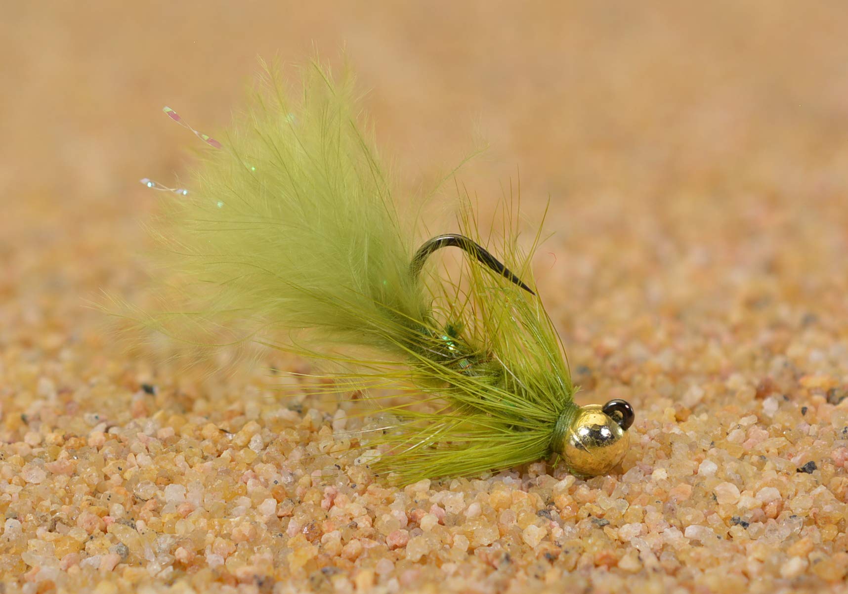 Region Fishing tungsten micro olive Woolly Bugger jig head fly for versatile trout and bass fishing.