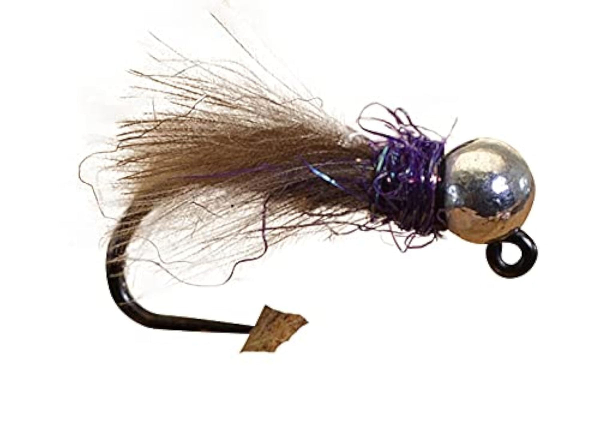 Region Fishing tungsten purple hot spot jig head shown for fast feeding-lane delivery.