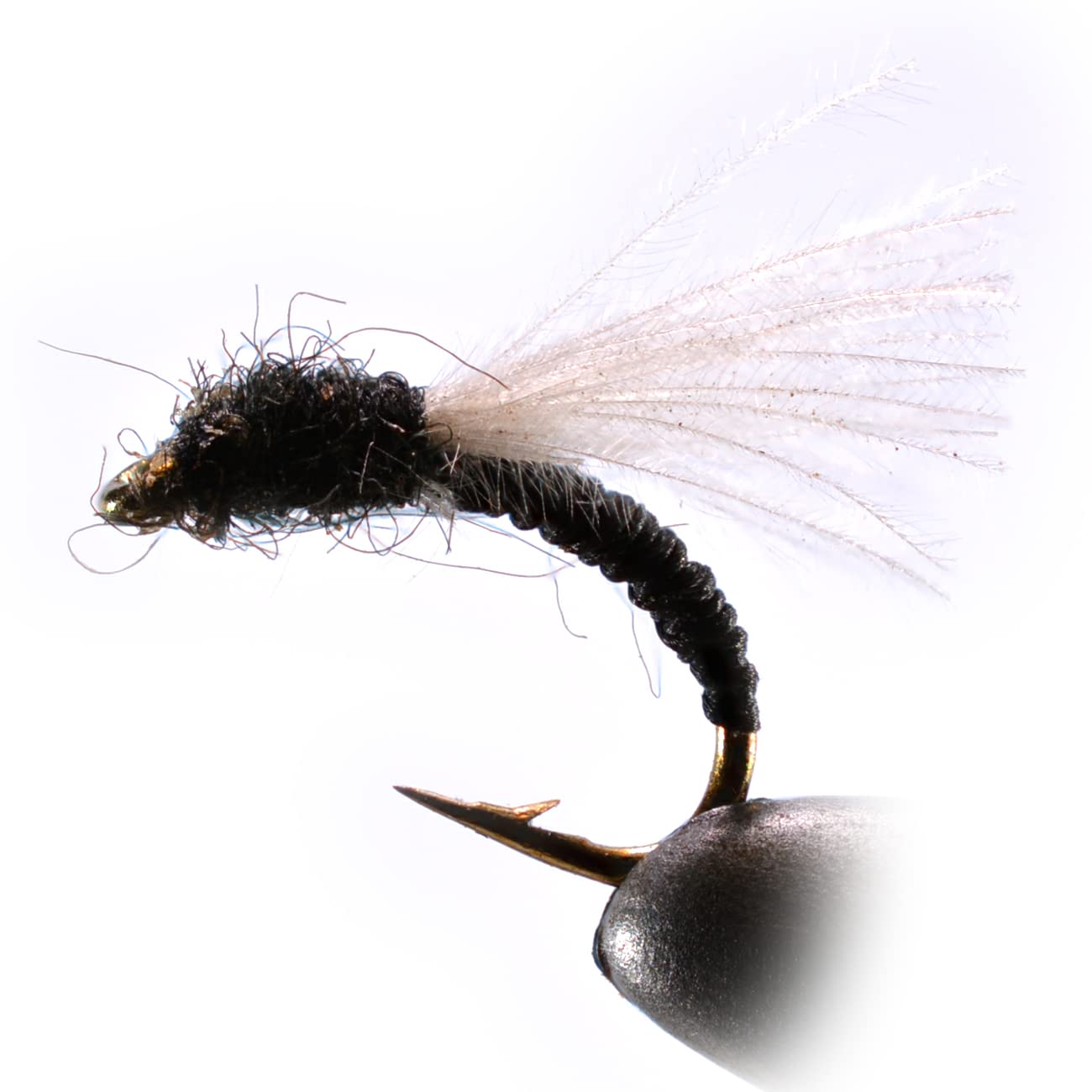 Region Fishing CDC Emerger Trico Nymph Fly front view for realistic trout imitation.