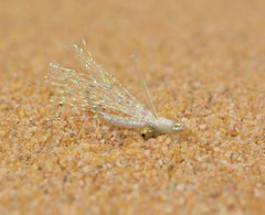 Region Fishing Crazy Charlie saltwater fly in crystal color targets bonefish on flats.