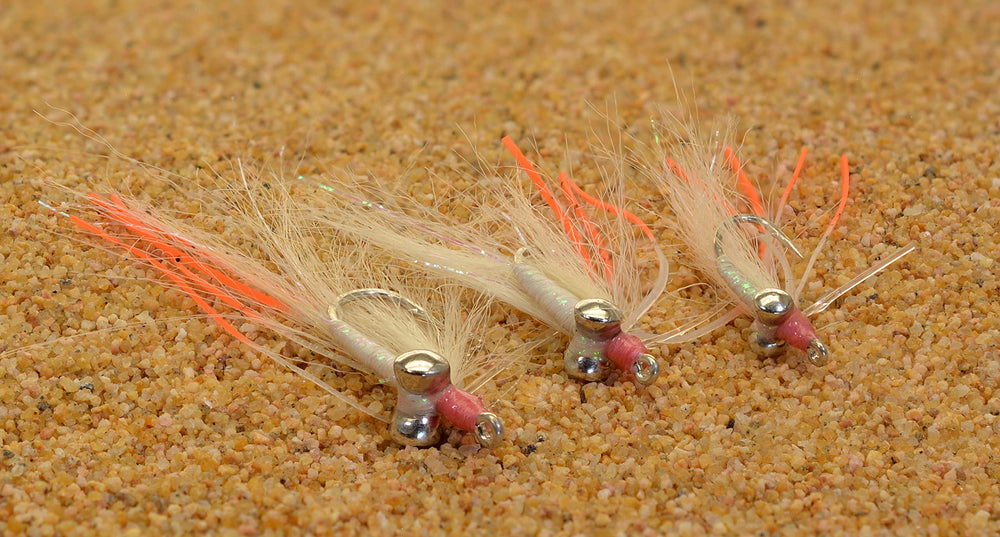 Region Fishing Gotcha Bonefish Fly with orange-tipped sili-legs for attracting redfish or permit