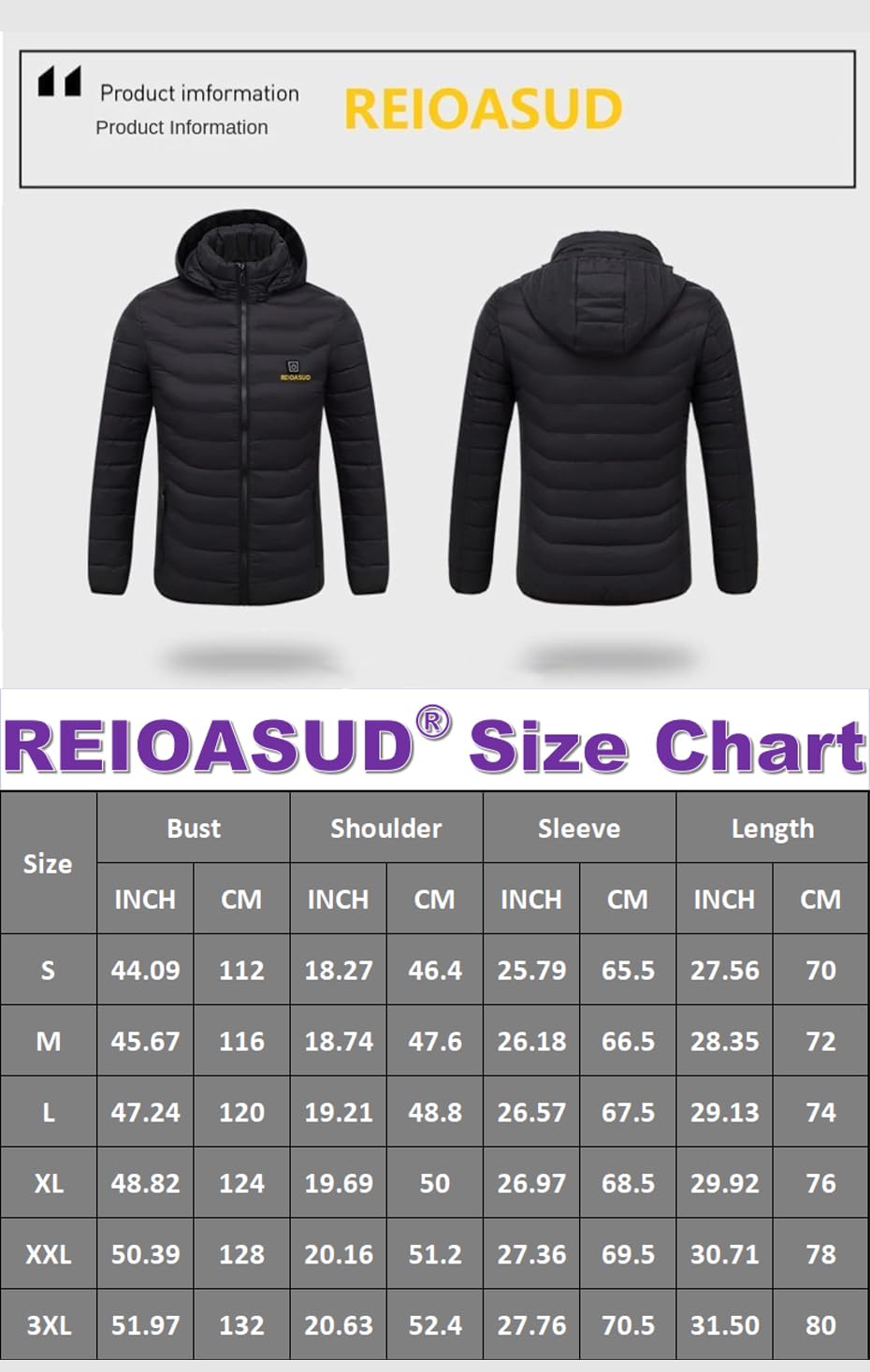 REIOASUD heated hoodie sleeve cuff detail for wind protection.