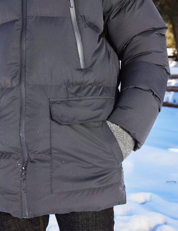 Rejork grey winter parka street style image showcases casual wear versatility