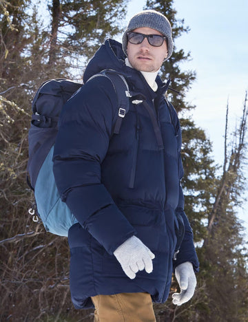 Rejork navy water-resistant fabric shown for dry comfort in wet weather.