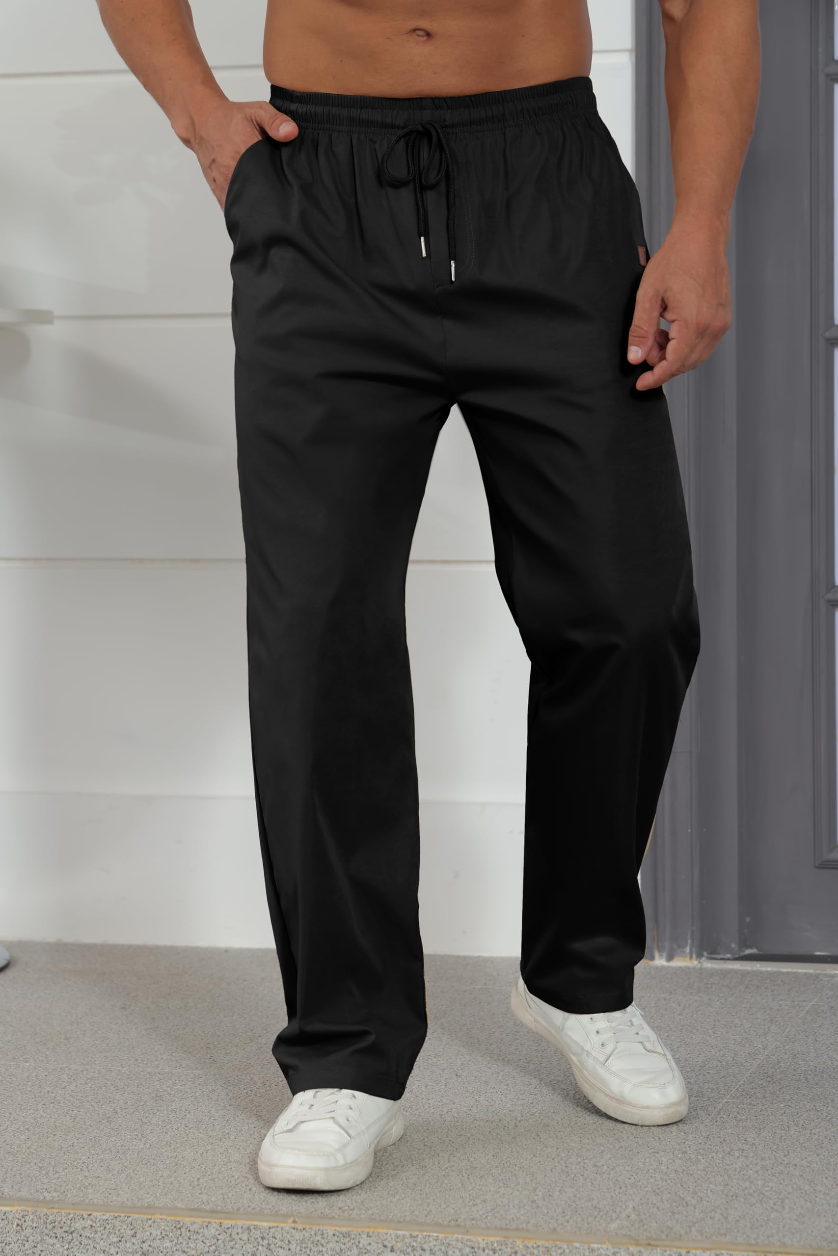 Rela Bota mens cargo pants leather label detail adds subtle branding