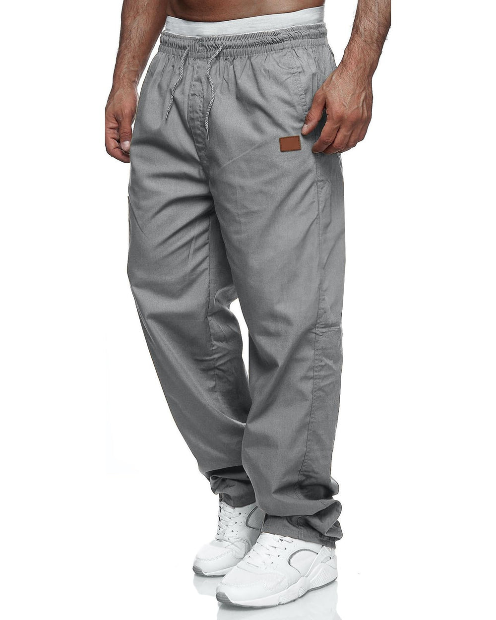 Rela Bota mens casual jogger pants with drawstring front view for all day comfort and versatility.
