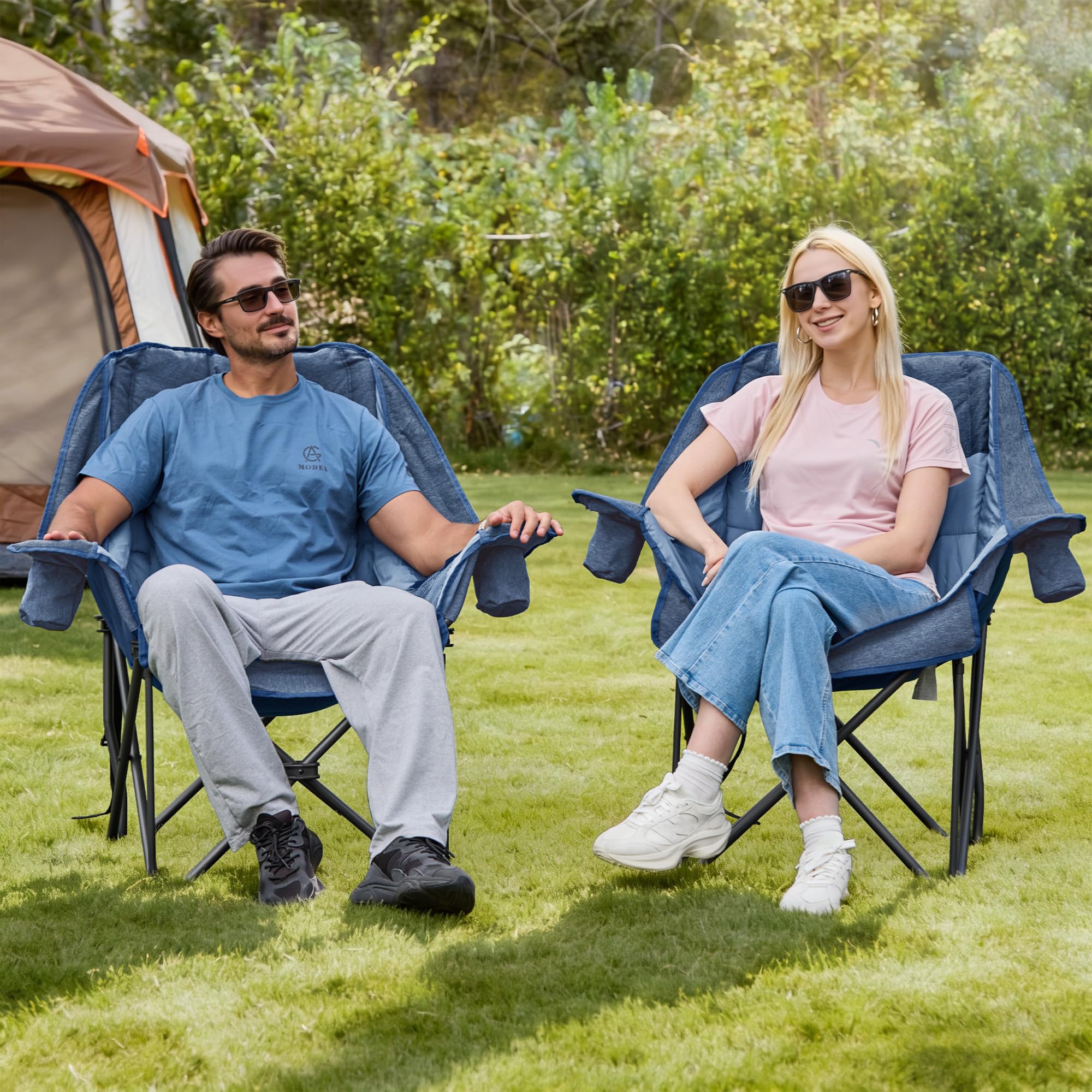 RELAX FIELD 2-pack oversized chair folded for easy transport and storage.