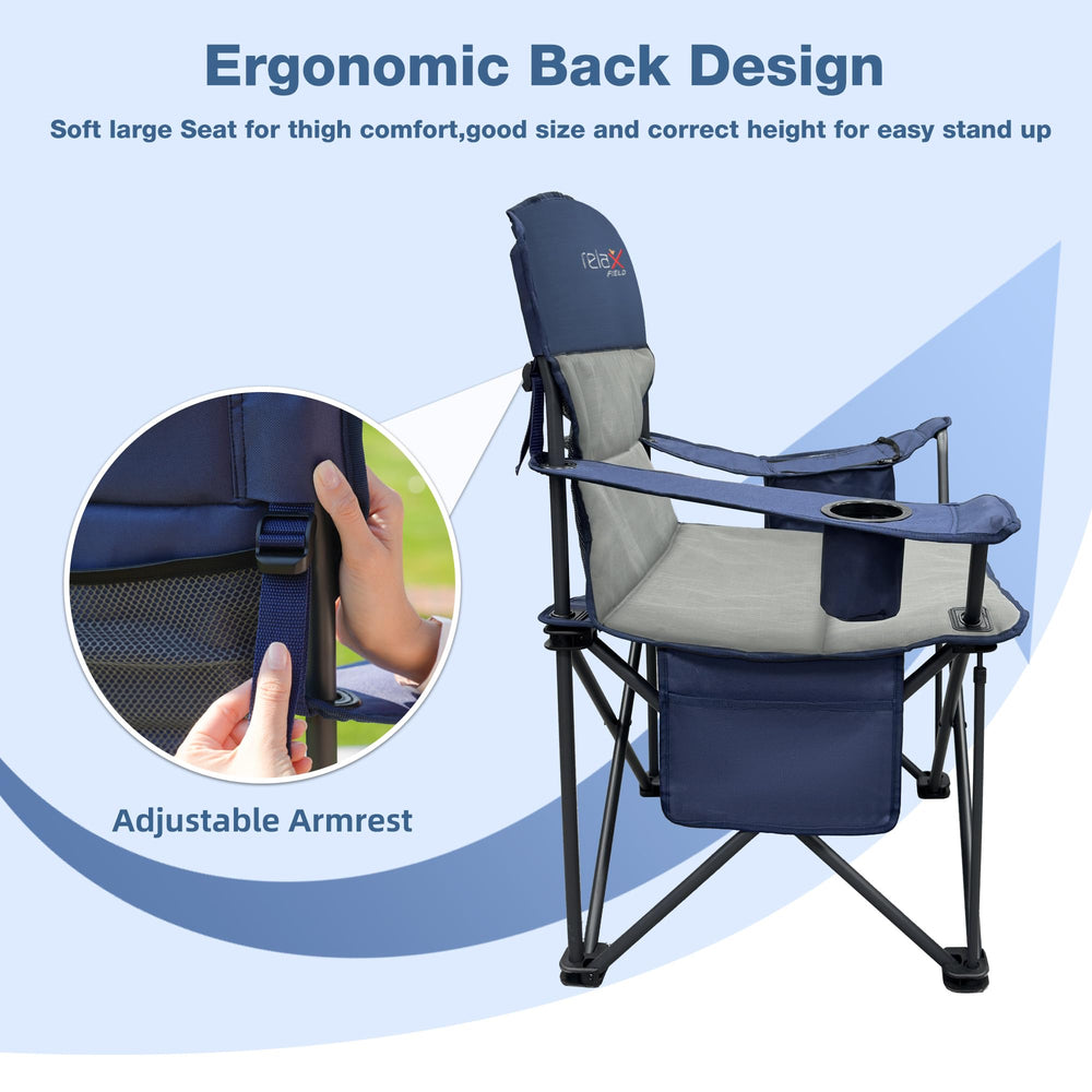 RELAX FIELD 2 Pack Oversized Chair heavy-frame supports robust outdoor use and up to 500 lbs.