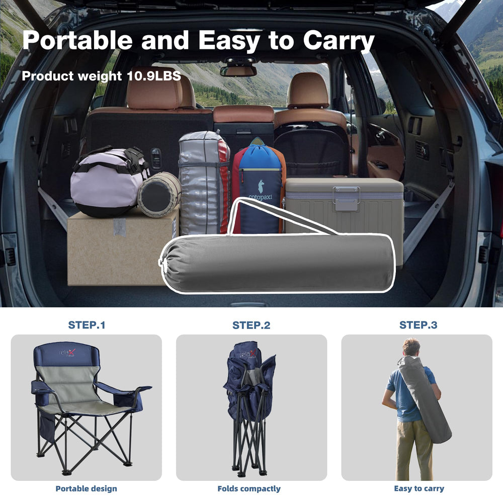 RELAX FIELD 2 Pack Oversized Chair seat-height-20in emphasizes comfortable lounging height.