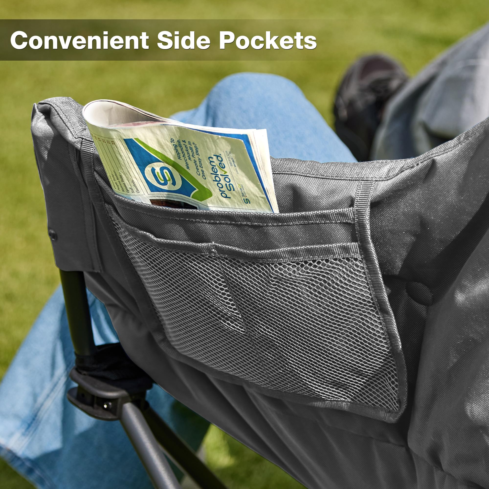 RELAX FIELD 600 lb capacity supports rugged outdoor use safely