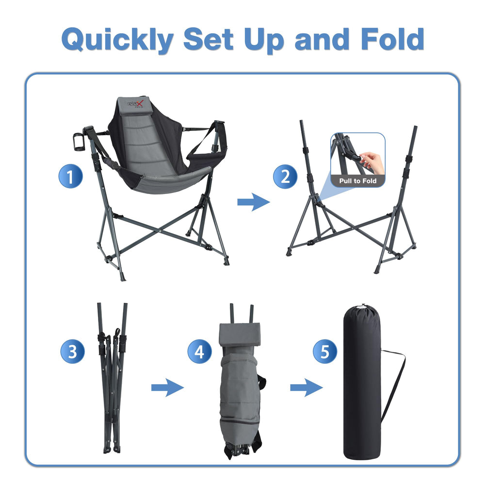 RELAX FIELD Hammock Camping Chair detachable cup holder can be mounted left or right.