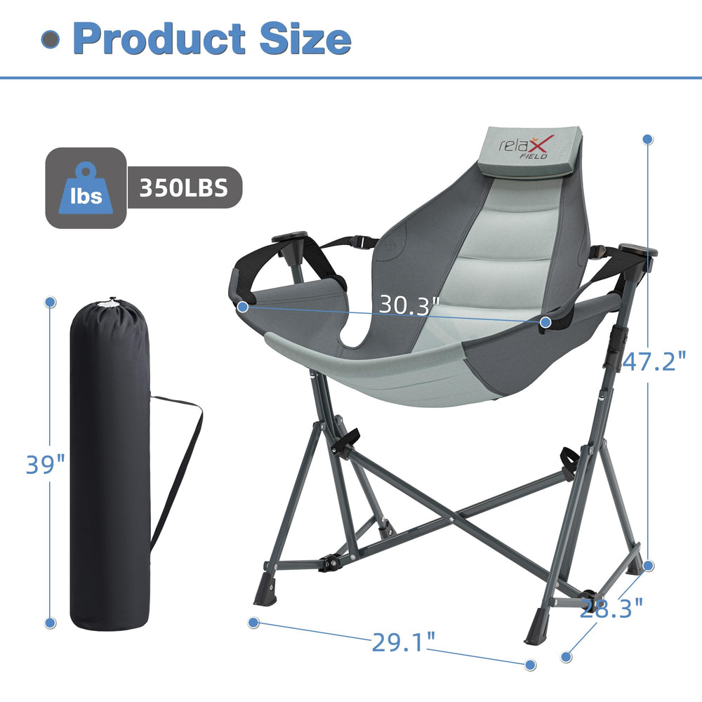 RELAX FIELD Hammock Chair head pillow provides extra neck support during extended outdoor lounging.