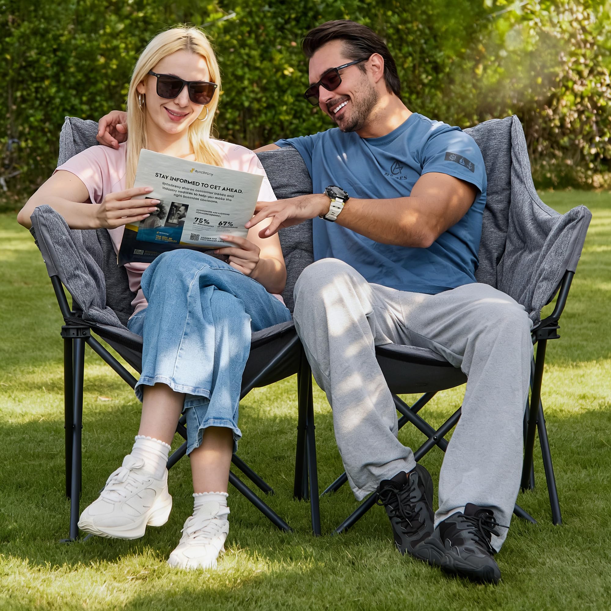 RELAX FIELD heavy-duty loveseat in grey offers roomy comfort and durability