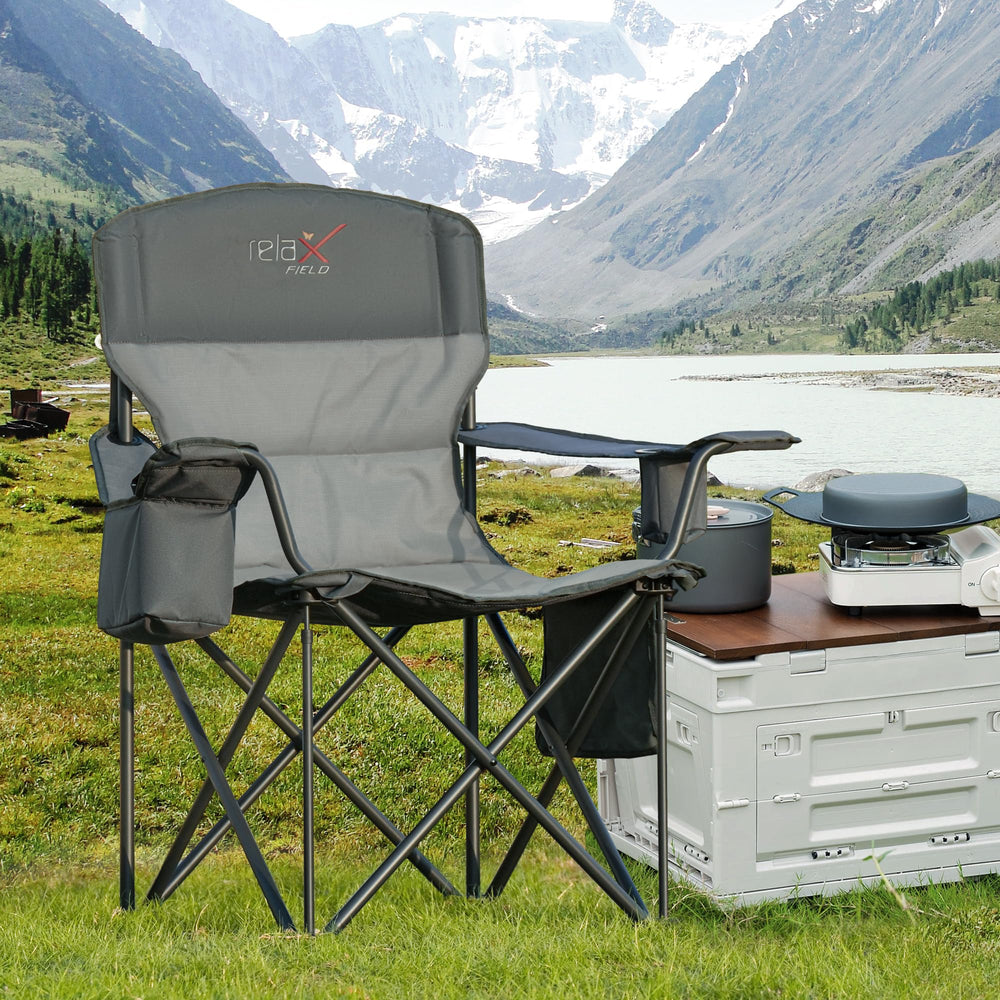 RELAX FIELD oversized chair cup holder adds convenient drinks within reach.
