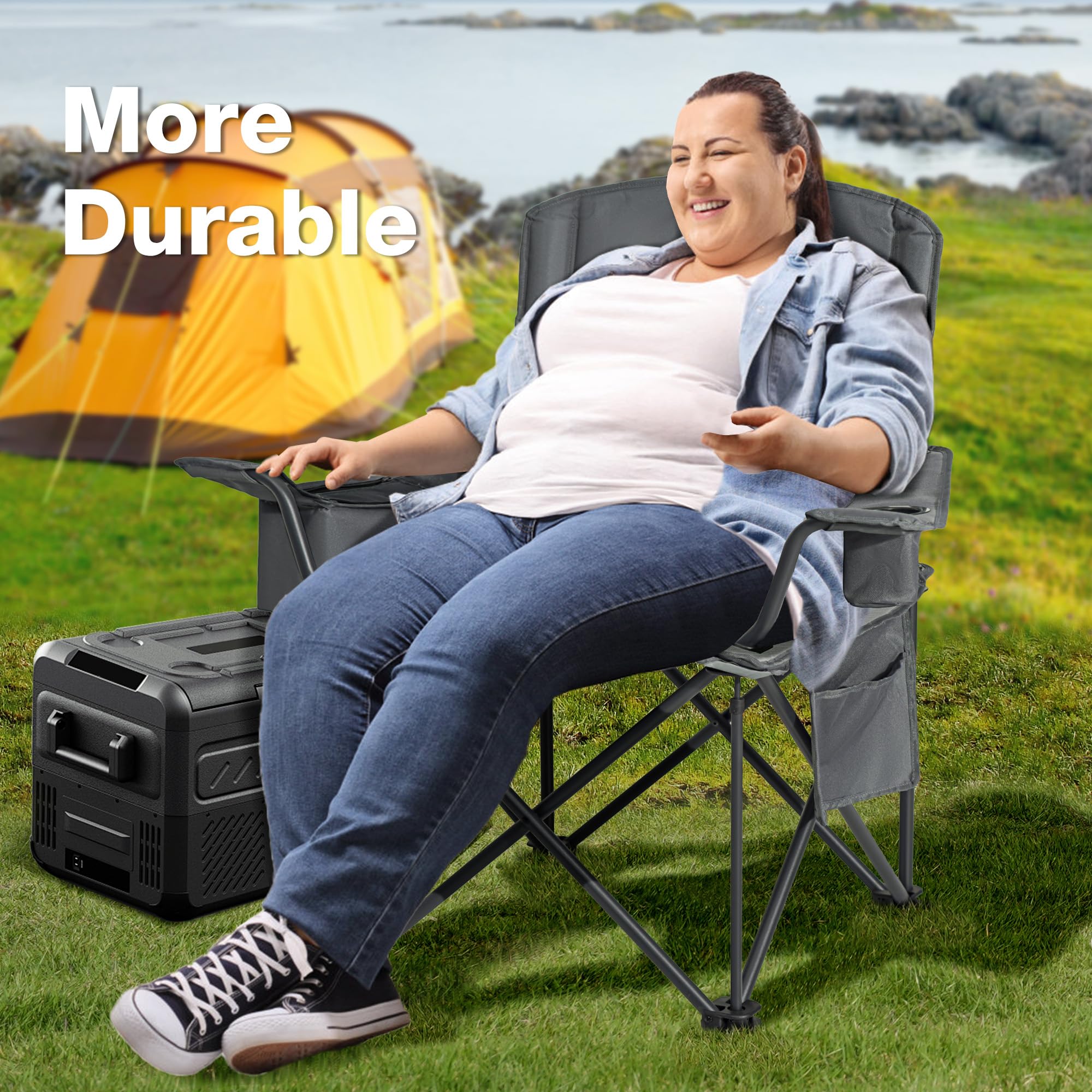 RELAX FIELD oversized chair grey color complements outdoor settings.
