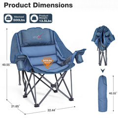 RELAX FIELD oversized chair side pocket for essentials during outdoor use.