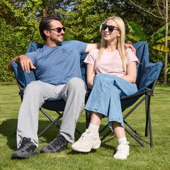 RELAX FIELD double camping chair oversized seating space for comfort.