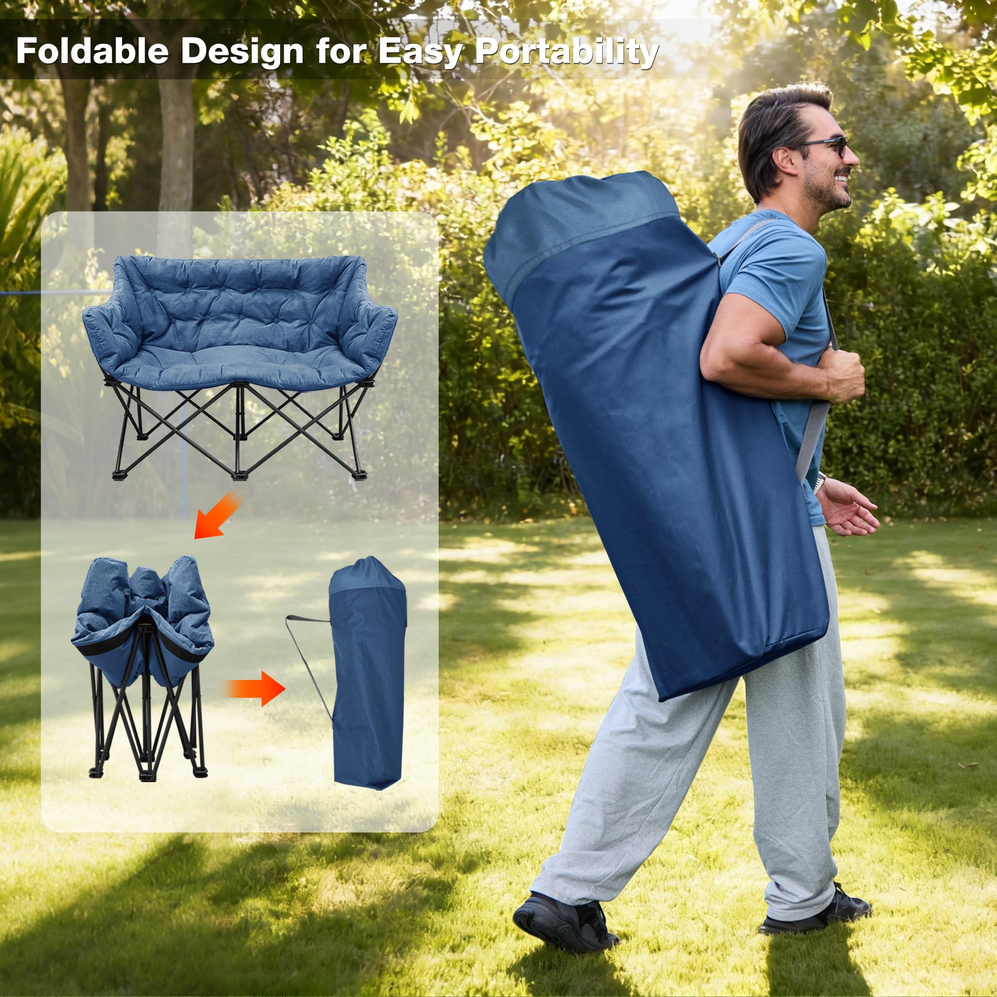RELAX FIELD portable folding design ideal for travel.