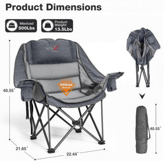 RELAX FIELD steel-frame chair supporting up to 500 lbs for sturdy outdoor seating