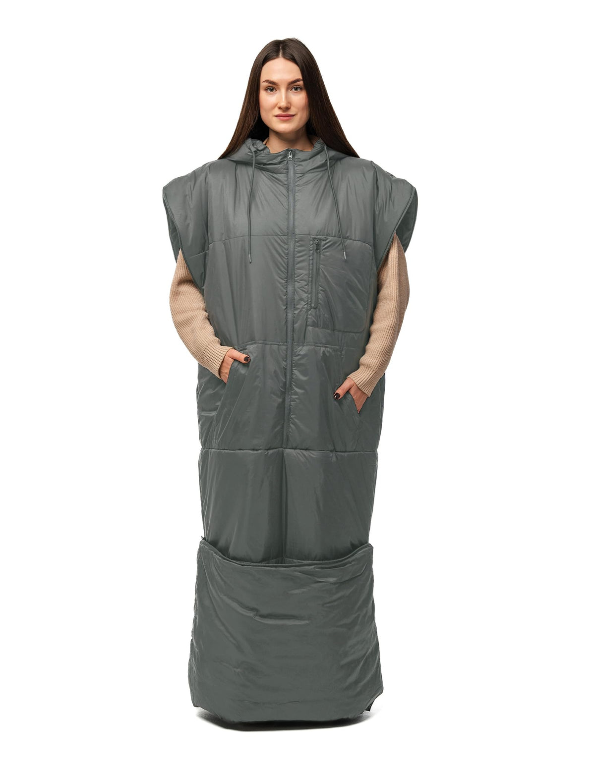 Relexit adult wearable sleeping bag hoodie: versatile hooded warmth for camping nights.