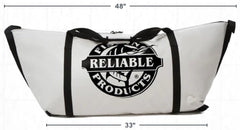 Drain plug detail on Reliable Fishing Products bag for easy cleaning