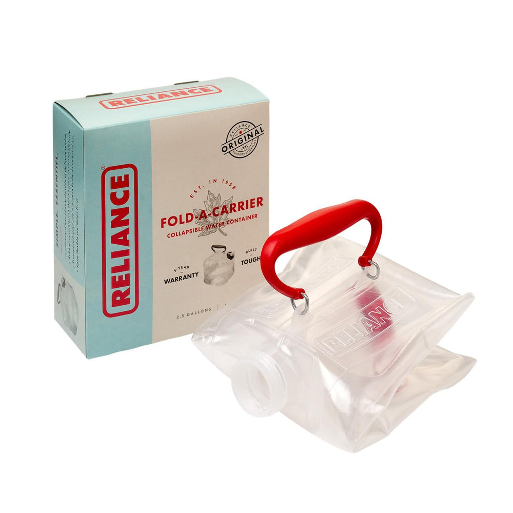 Reliance Fold-A-Carrier with integrated handle for effortless carrying in packs.