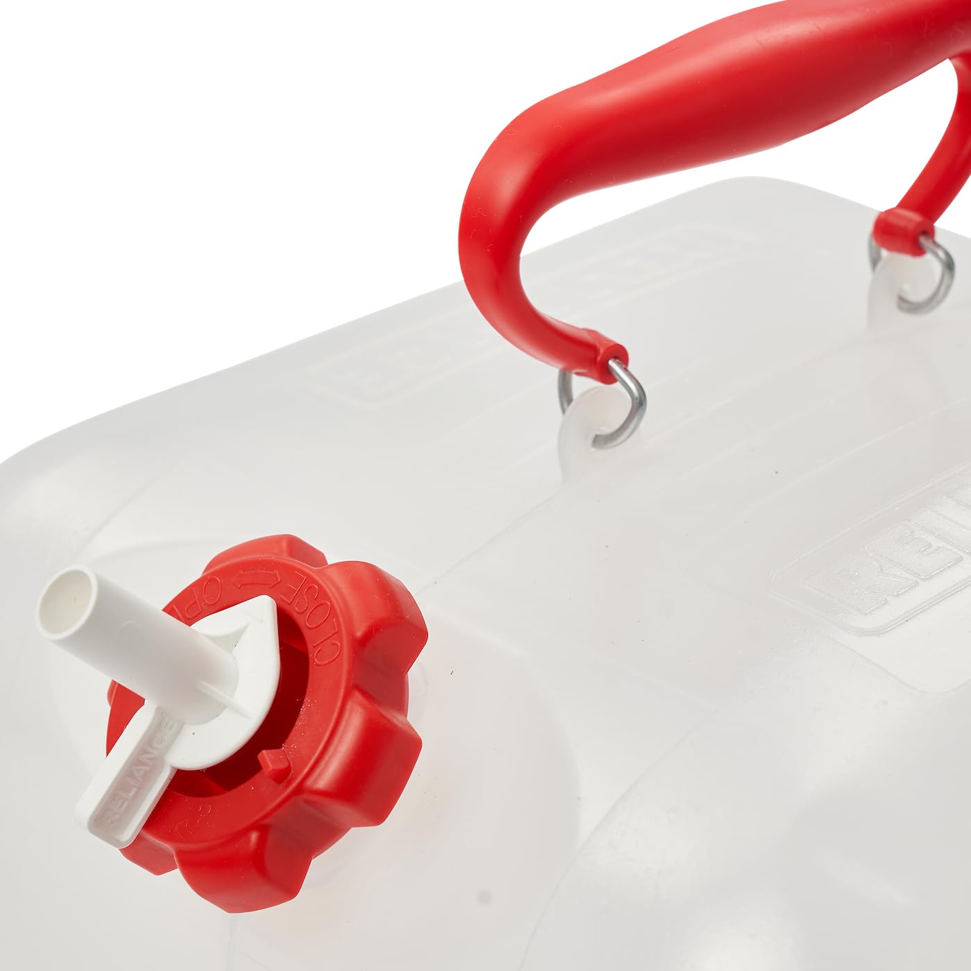 Reliance Fold-A-Carrier shows transparent water level for quick fill checks.