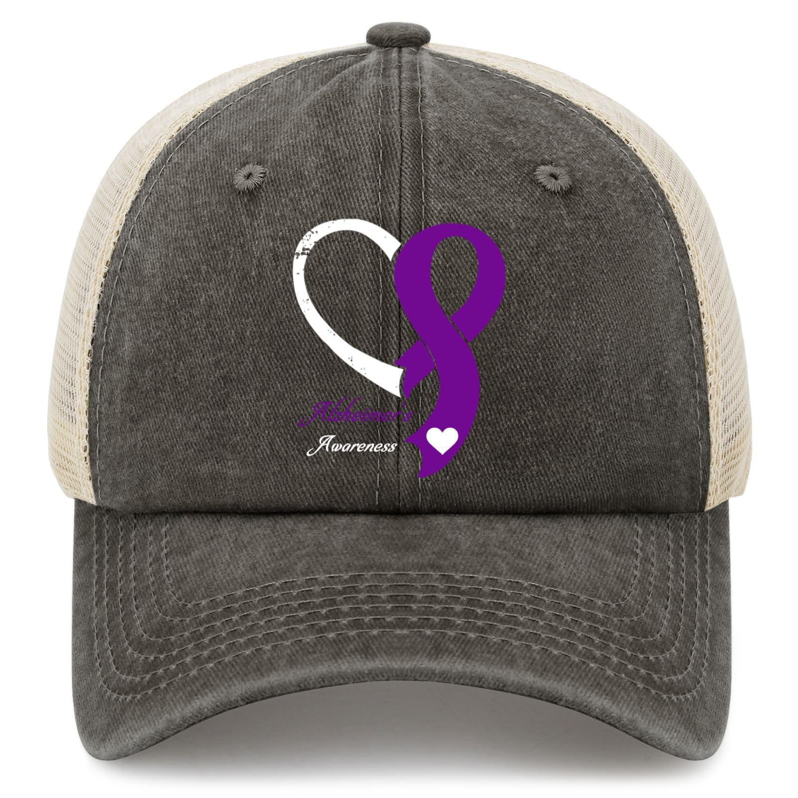 Front view of Remember for Those That Cannot Alzheimer's Awareness Ribbon Trucker Hat