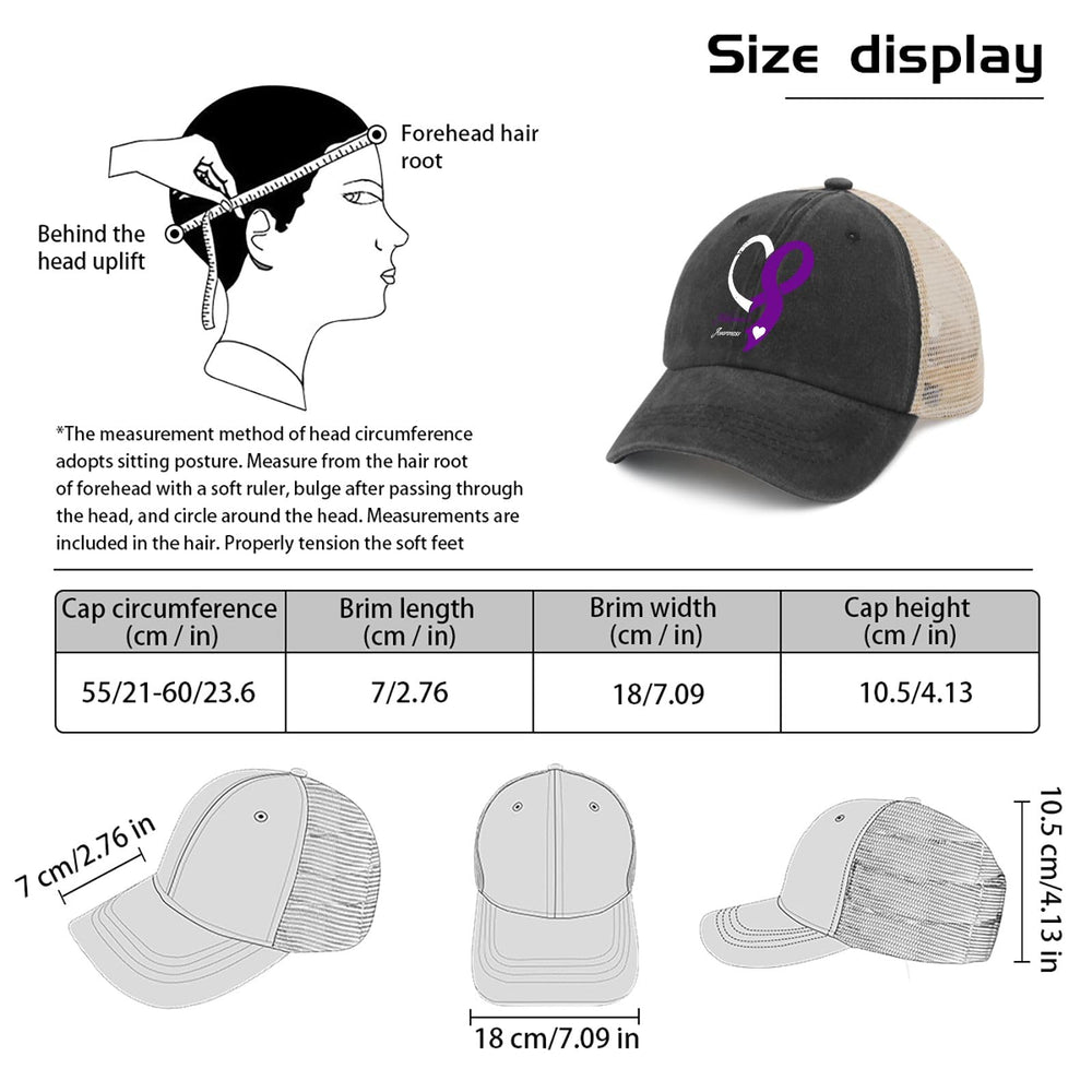 Bright color option of the Alzheimer's Awareness Ribbon Trucker Hat
