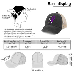 Bright color option of the Alzheimer's Awareness Ribbon Trucker Hat
