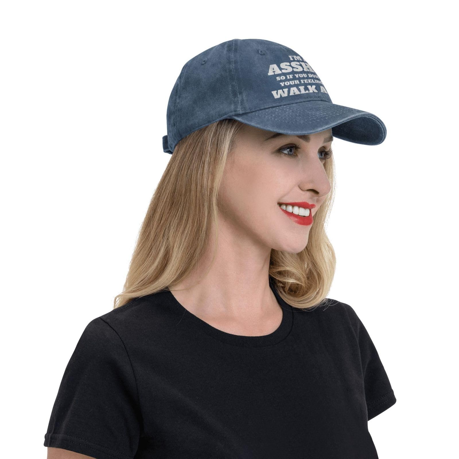 Renzund breathable cotton cap, navy, ventilation holes keep you cool
