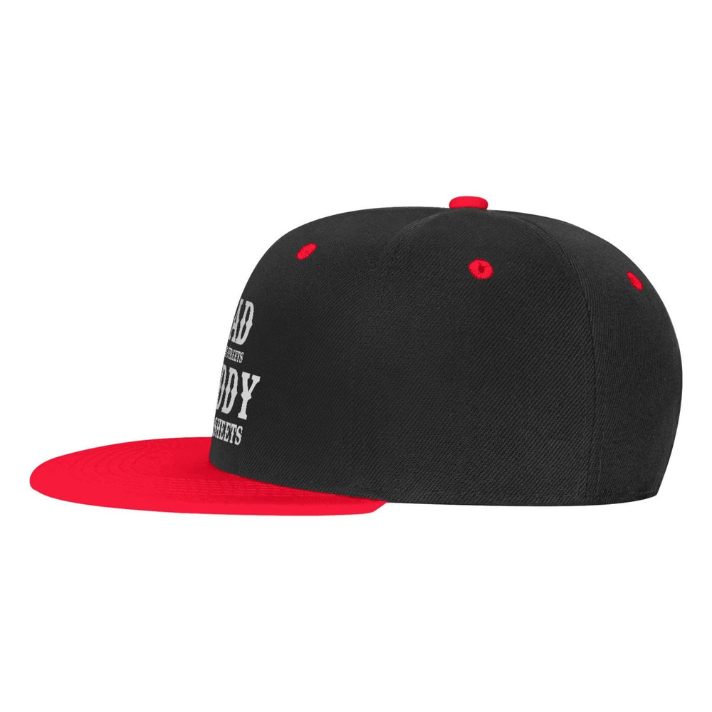 Renzund flat bill cap angled view emphasizes high crown and silhouette.