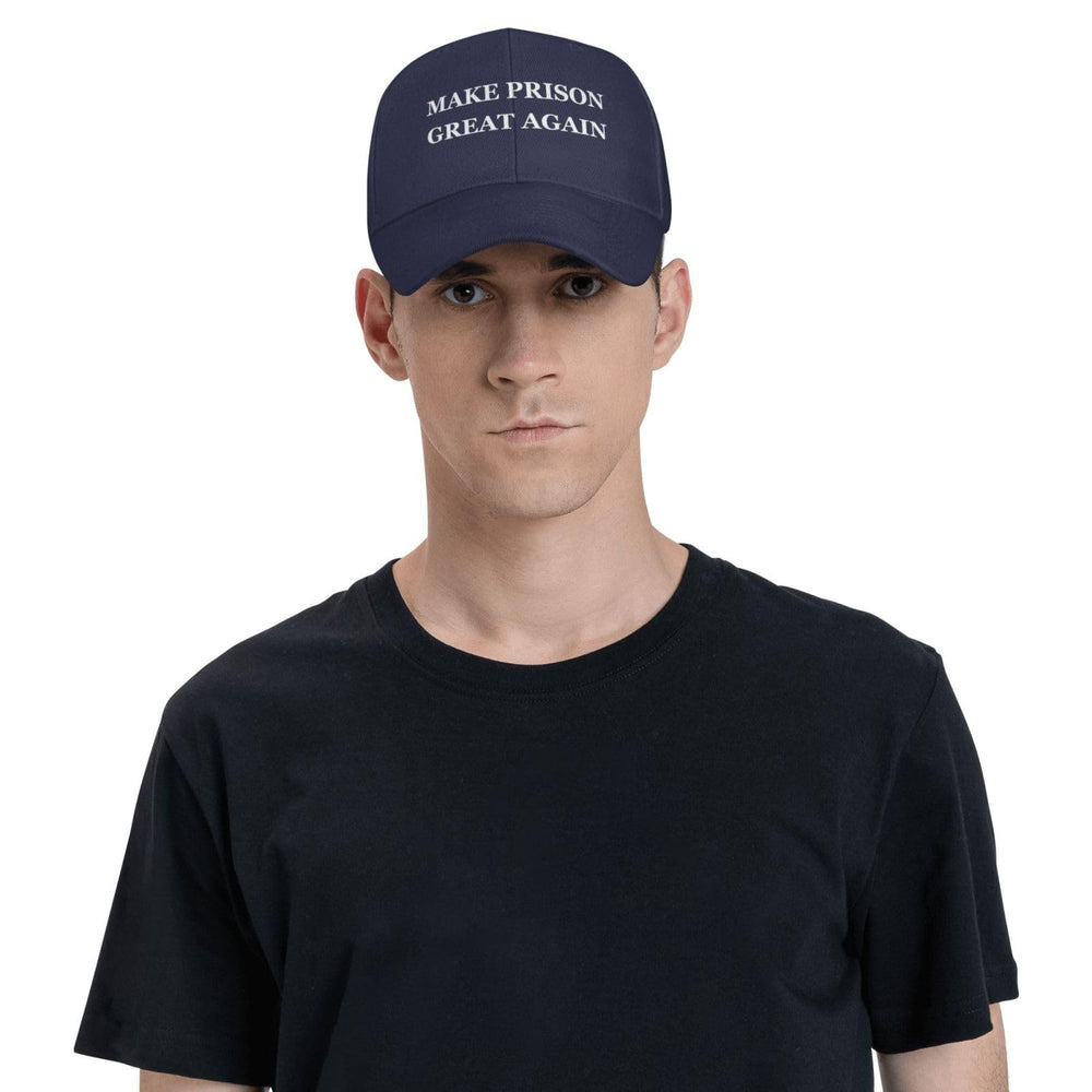 Renzund Make Prison Great Again hat side view with adjustable fit for all head sizes