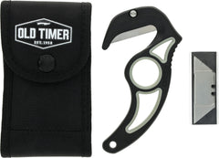 Interchangeable razor blades included with Old Timer gut hook