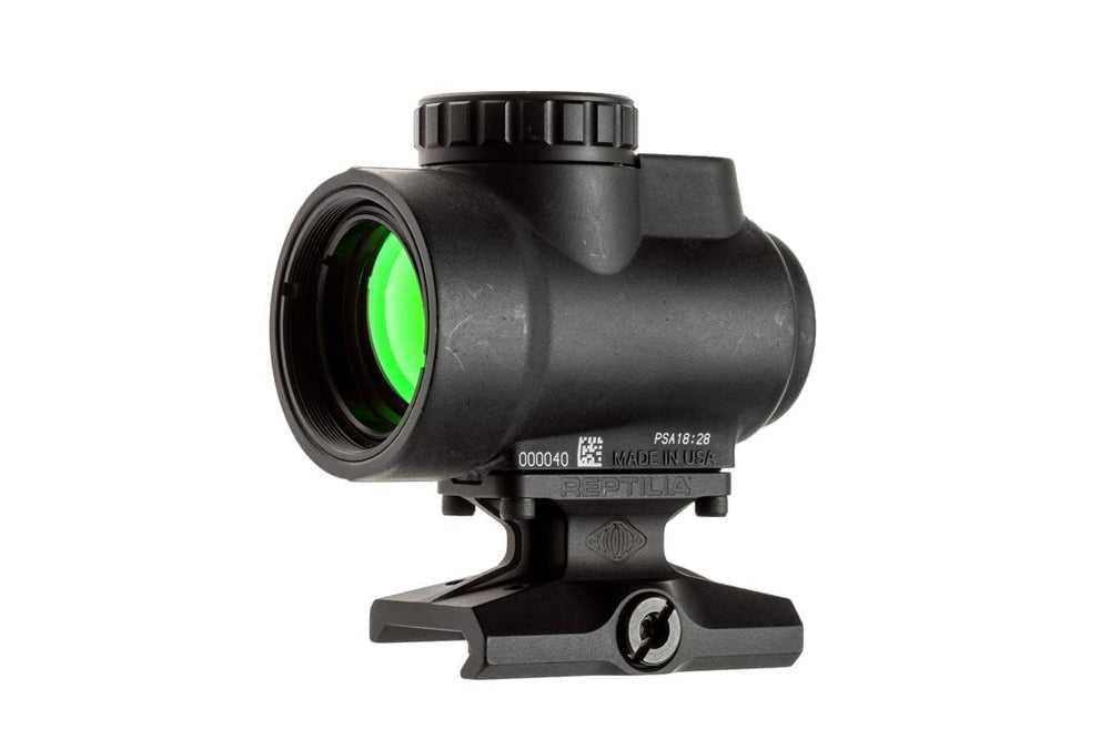 Reptilia DOT MNT 1/3 CO-WIT MRO BLK closeup detail shows rugged construction