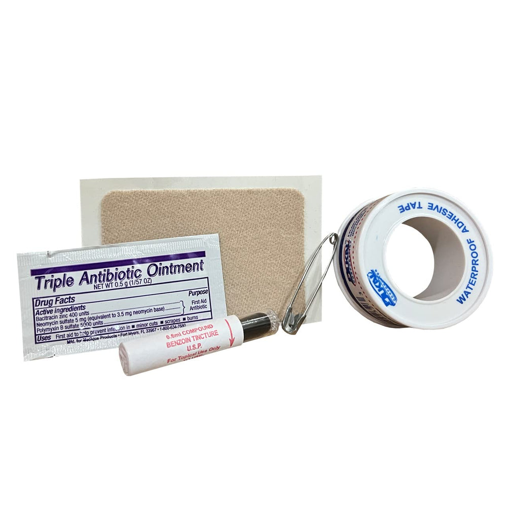 Rescue Essentials Blister Kit bandages ready for quick relief during long walks.