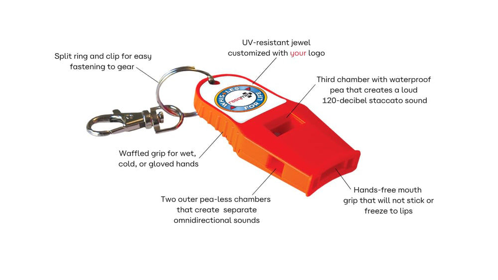 RESQME Whistles for Life suitable for boating and hunting safety signaling