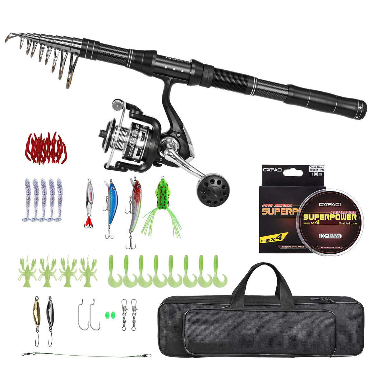 RESTCLOUD telescopic rod extended for versatile saltwater and freshwater fishing
