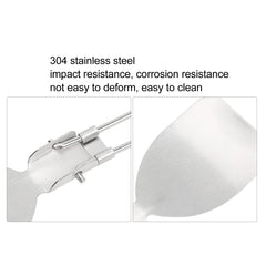 Restokki titanium spatula with folding handle for easy storage during camping.