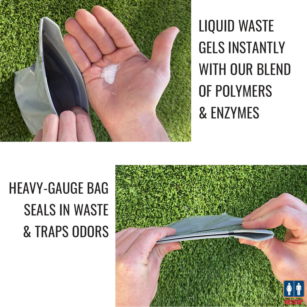 RESTOP 1 wipes and toilet paper included for quick field sanitation