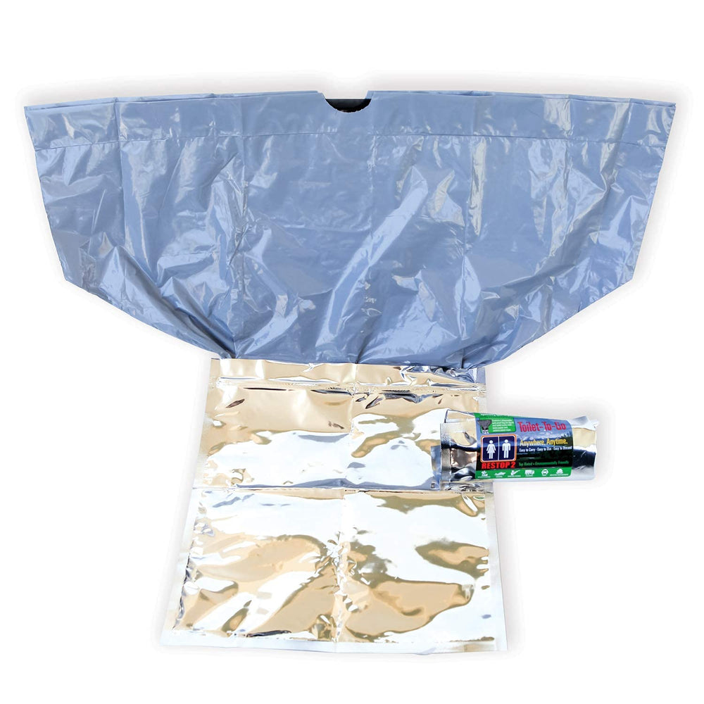 RESTOP 2 portable toilet use on camping trips, versatile with or without a commode.