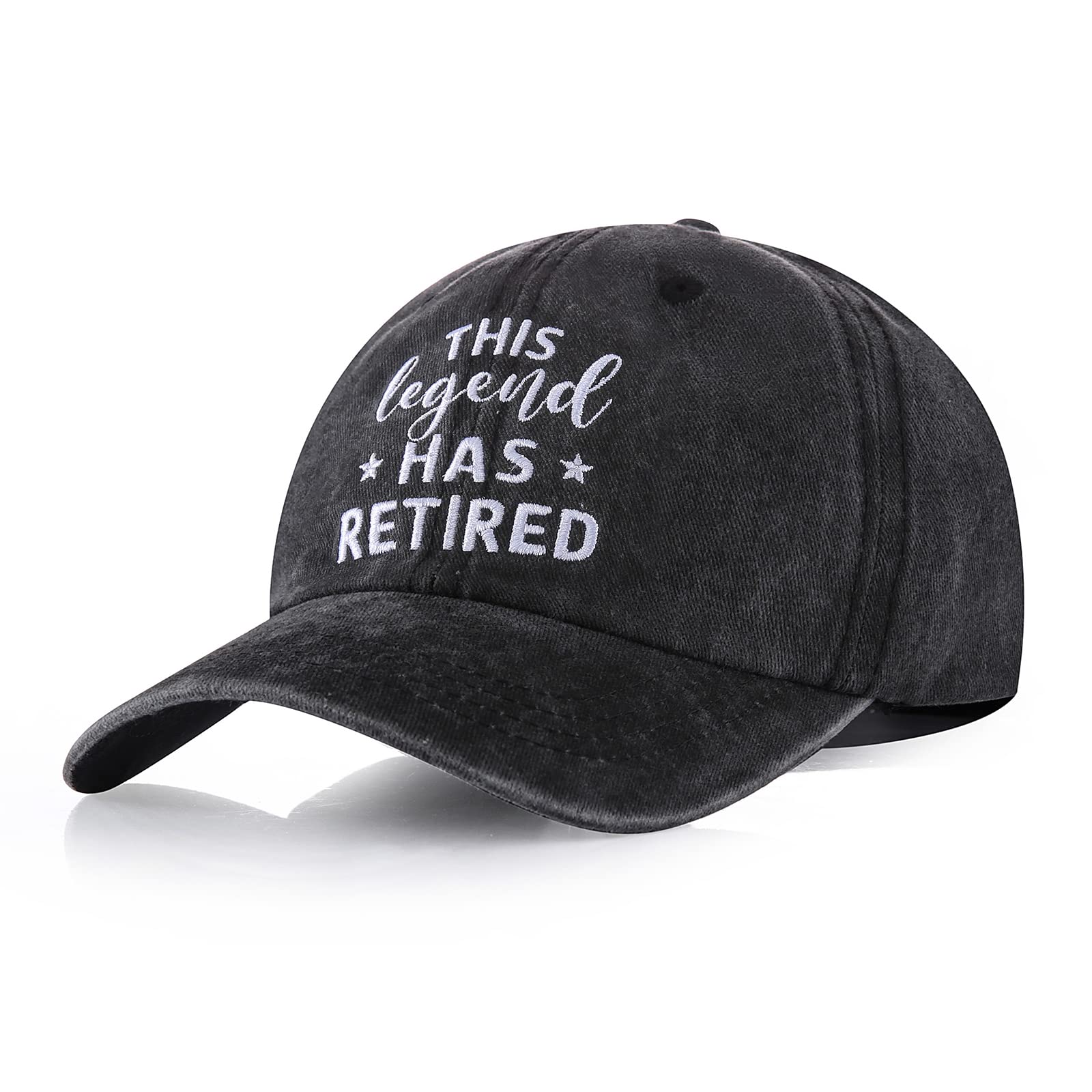 Close-up of embroidered retirement cap details