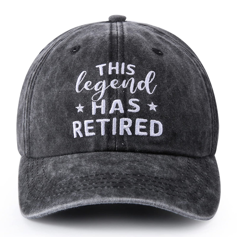 Vintage retired baseball cap in dark grey with adjustable strap