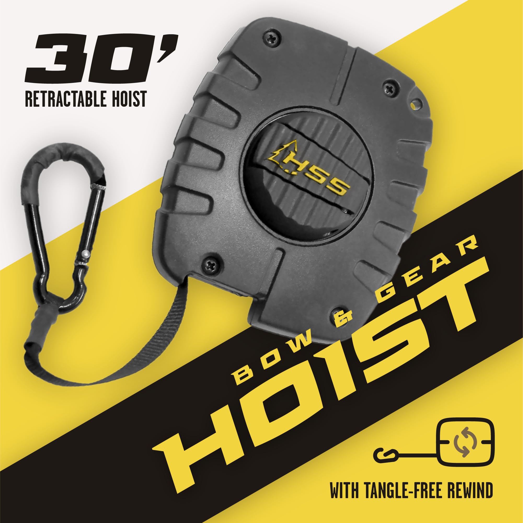 30ft retractable gear hoist used to retrieve gear from top of tree stand