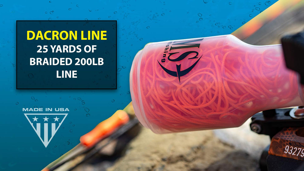 Close-up of line stack system on Retriever Reel Left